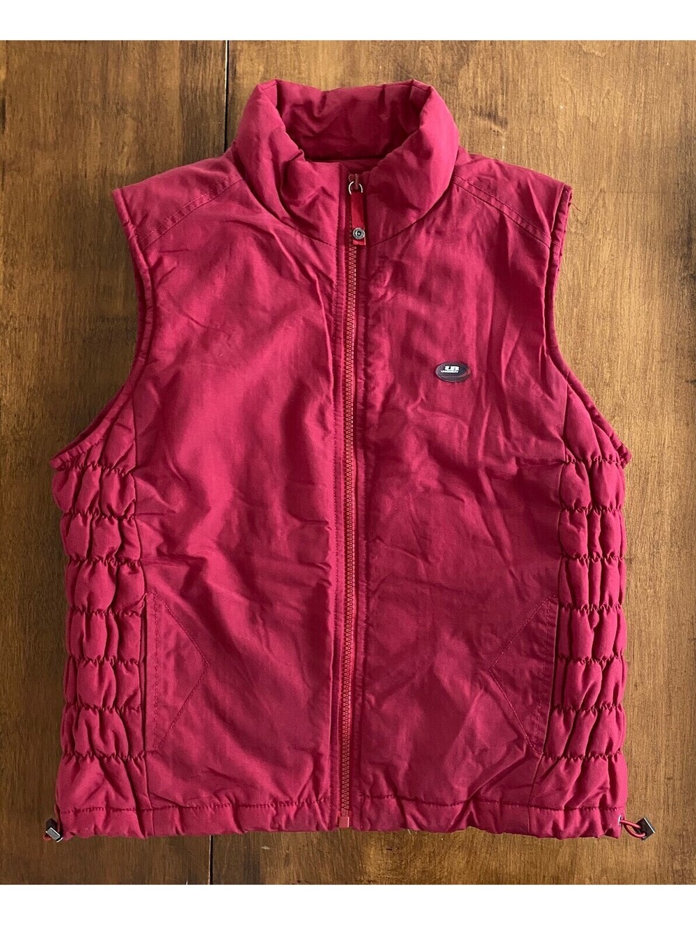 Womens UNION BAY SLEEVELESS PUFFER VEST INSULATED VEST Red ZIP FRONT Vintage S